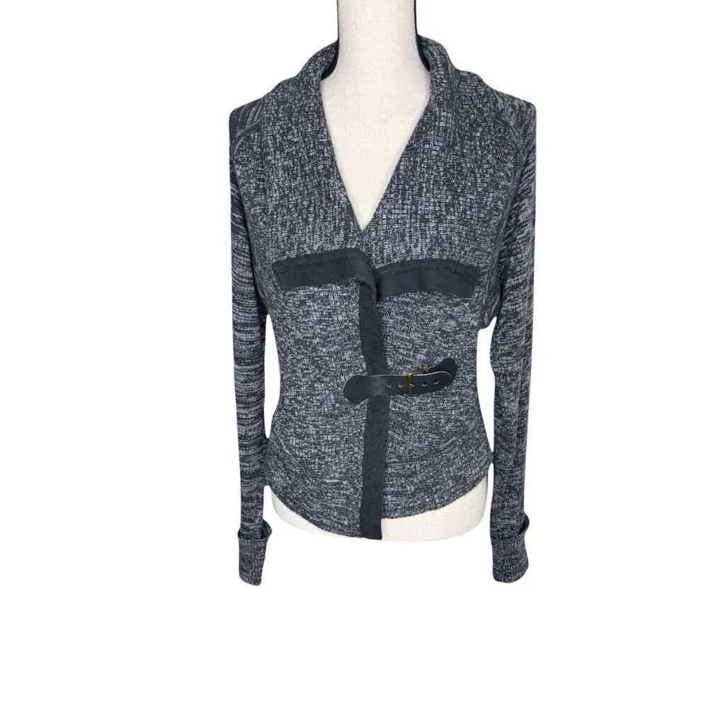 Margaret O’Leary Gray Moto Lagenlook Sweater Jacket Size L